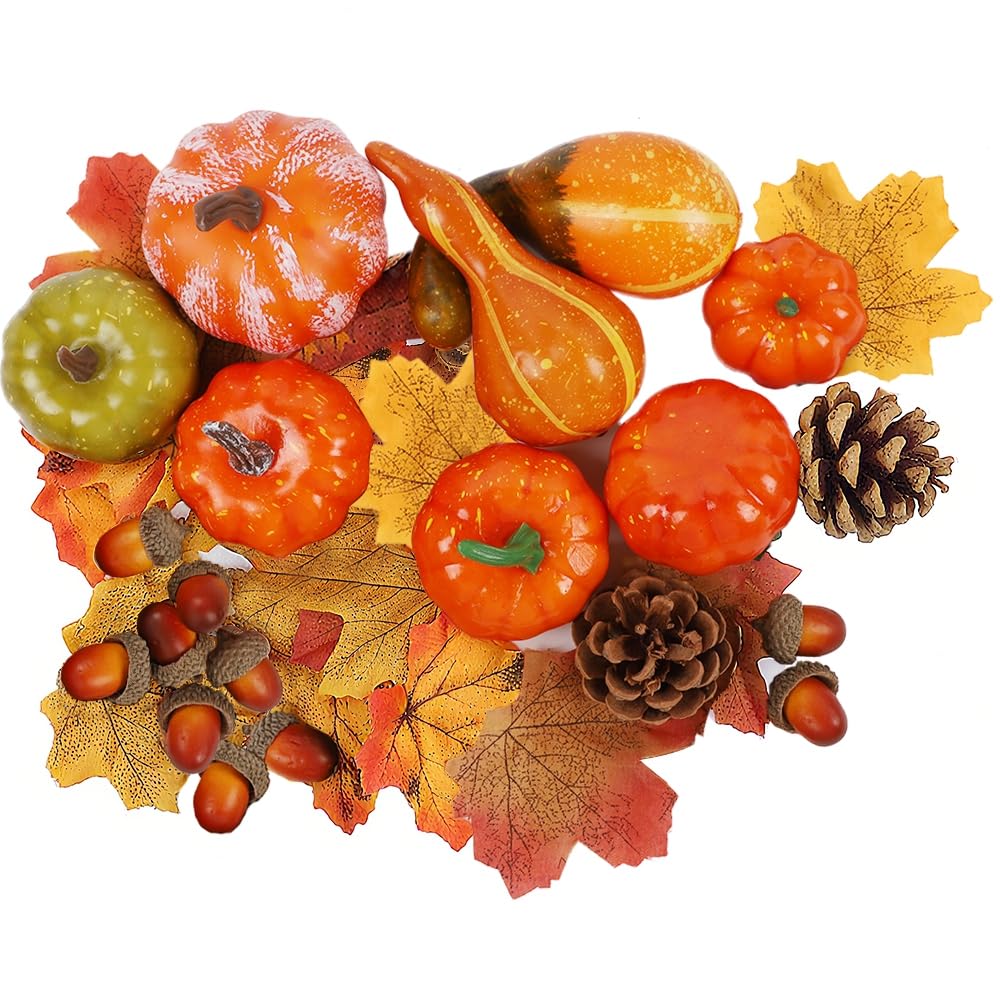 winemana 12 Pack Silver Pumpkin Fall Decor, Foam Glitter Pumpkins for Decorating Mini Artificial Craft Pumpkins for Thanksgiving Table Party Harvest Decorations